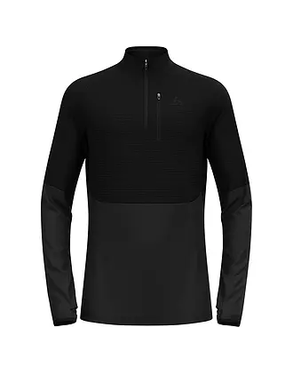 ODLO | Zipshirt intimo da uomo Descent Ceramiwarm | schwarz